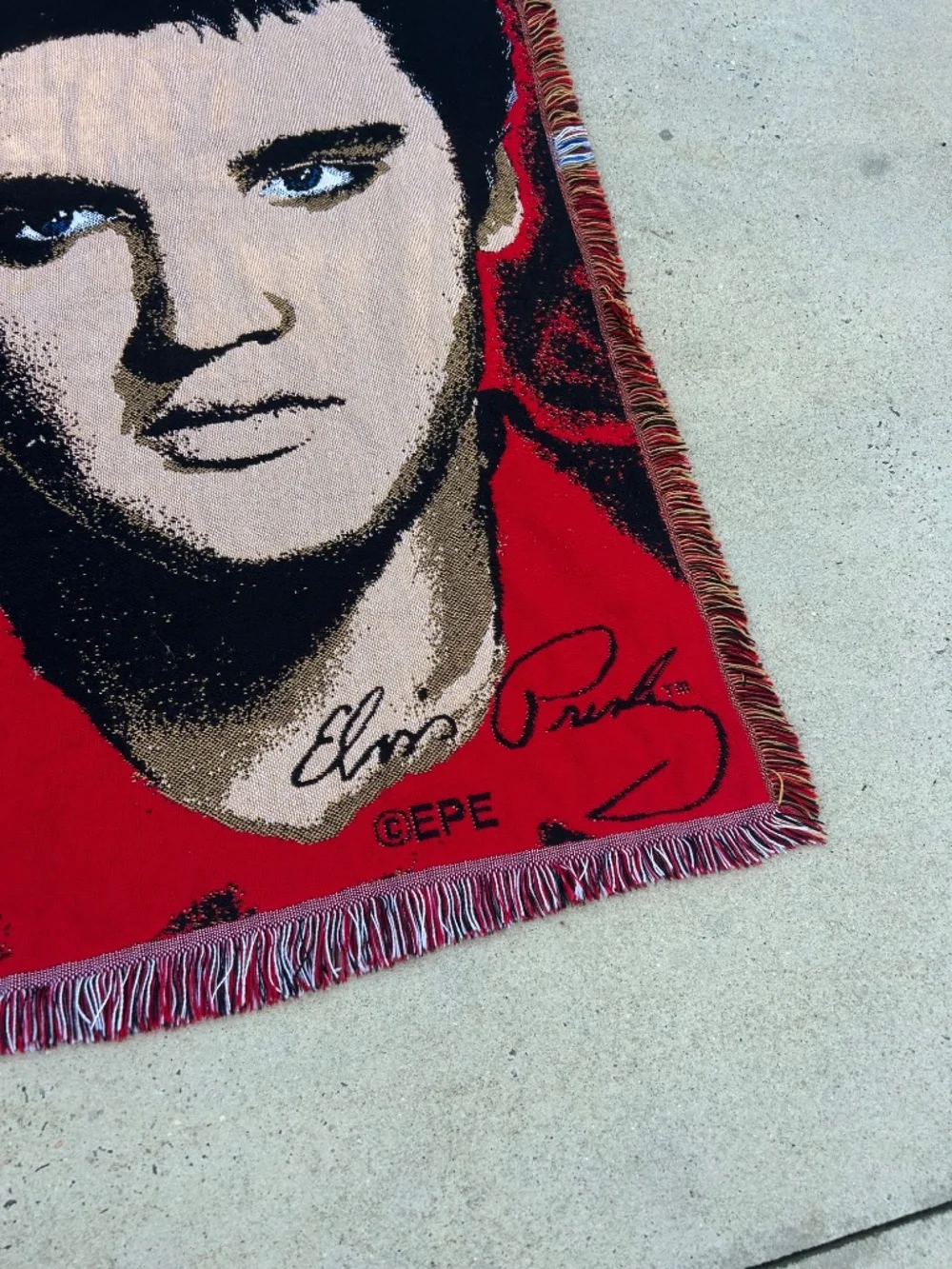 Vintage Elvis Presley Knit Blanket Throw